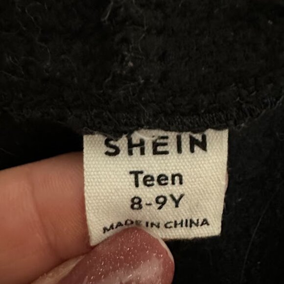 SHEIN Teen Black Zip-Up Hoodie for Kids Size 8–9 Y - Picture 5 of 5